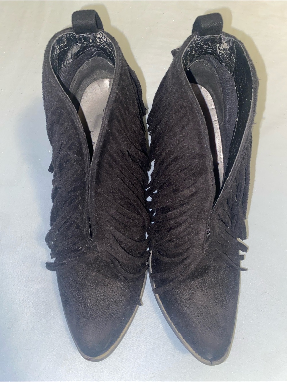 Coconuts by Matisse Black Suede Fringe Pointed Ankle Boots